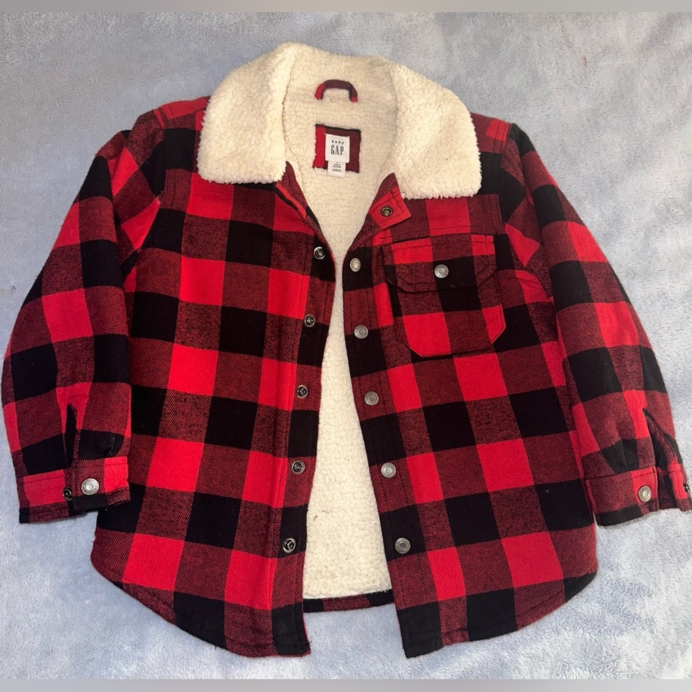 Gap Toddler Boys Plaid Sherpa-Lined Shacket